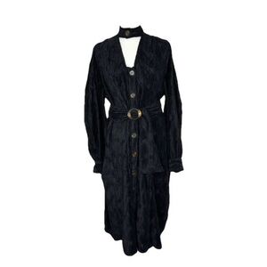 Ganni Mid Length Black Button Front Dress